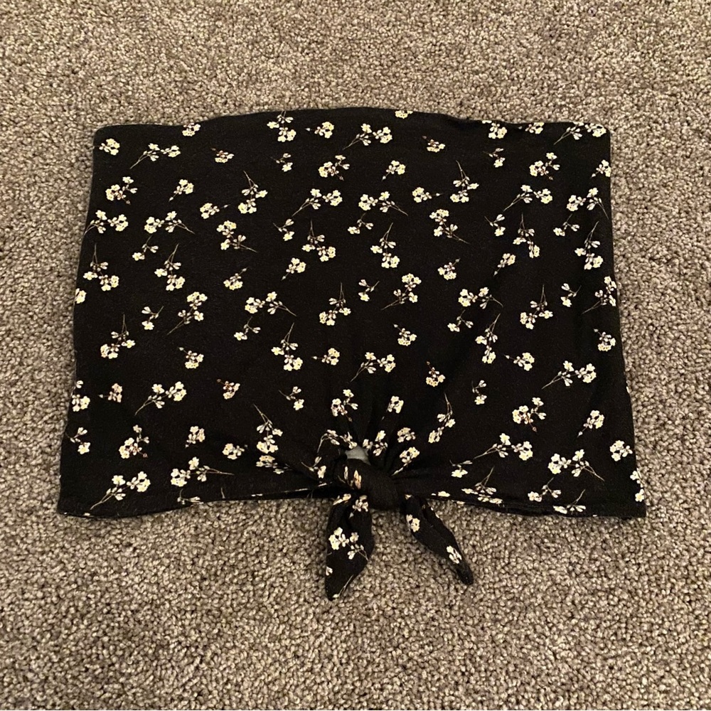 black floral tube top